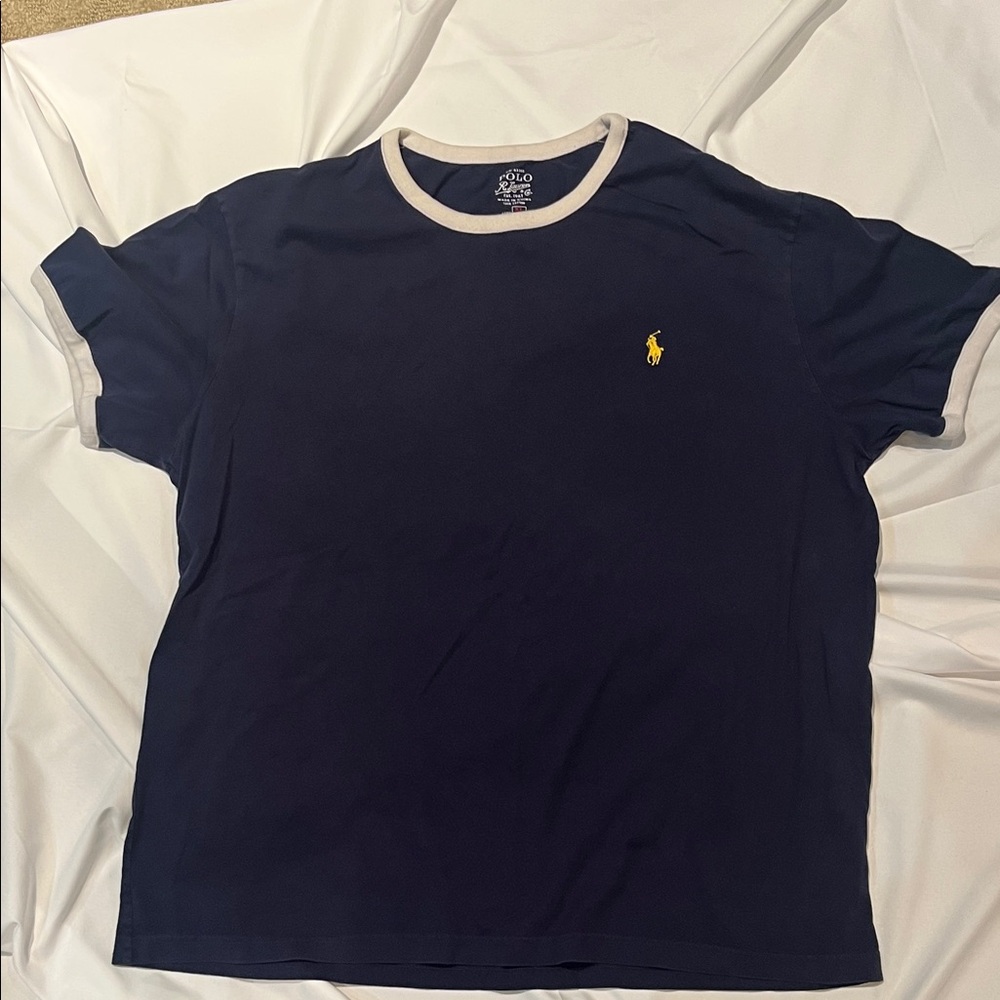 Polo by Ralph Lauren Blue Shirt with Cream Trim